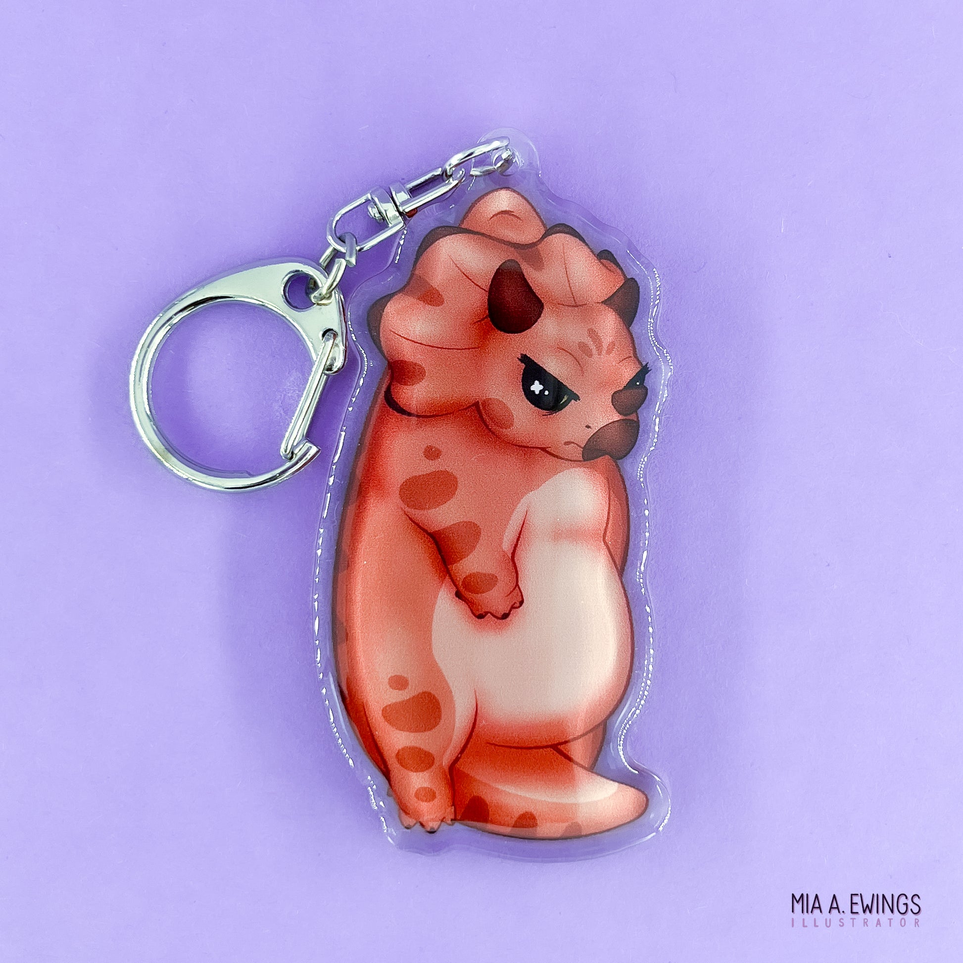 Hanging Triceratops Acrylic Keychain