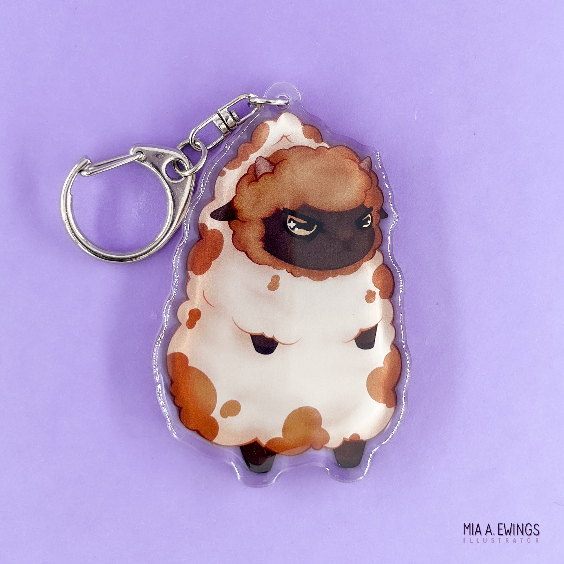 Grumpy Sheep Acrylic Keychain