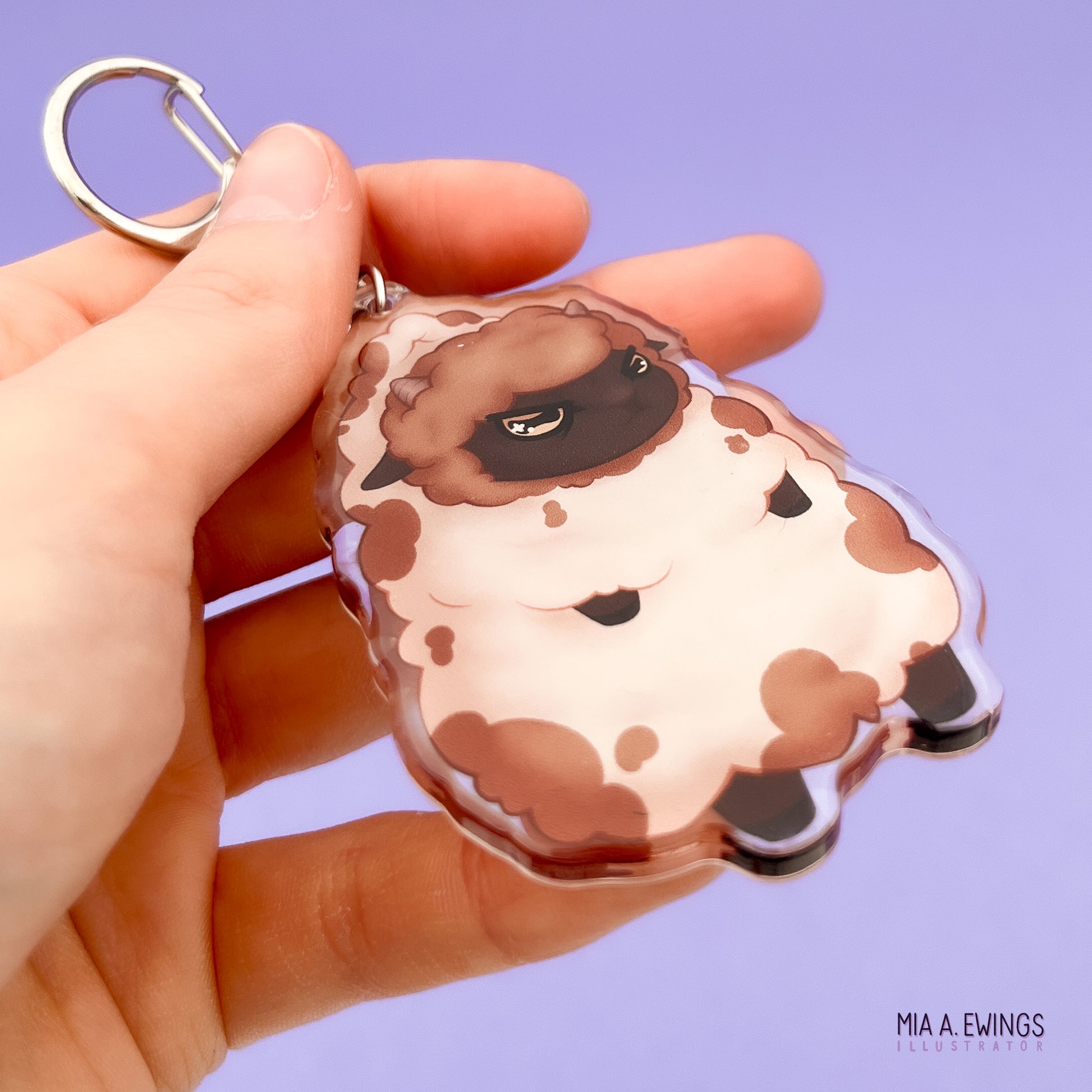 Grumpy Sheep Acrylic Keychain