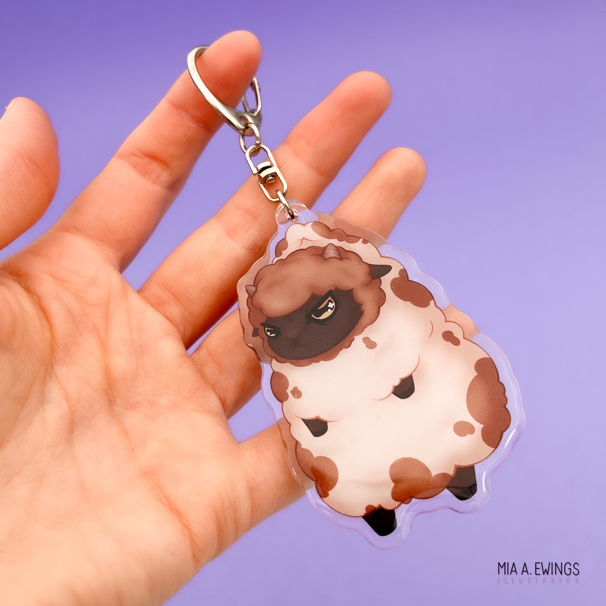 Grumpy Sheep Acrylic Keychain