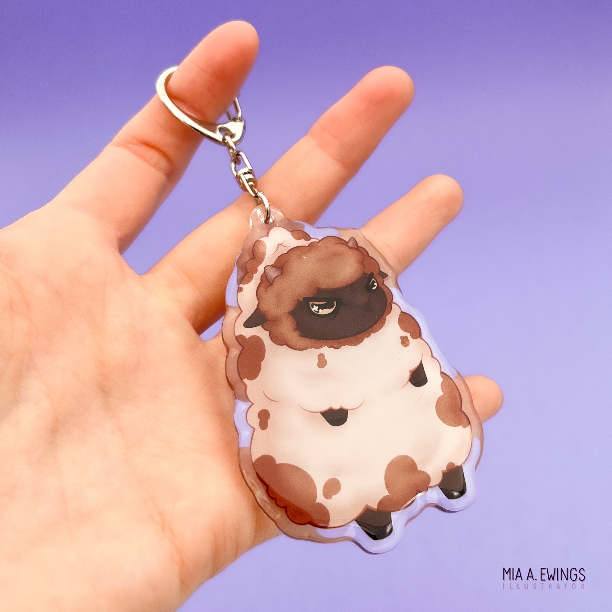 Grumpy Sheep Acrylic Keychain
