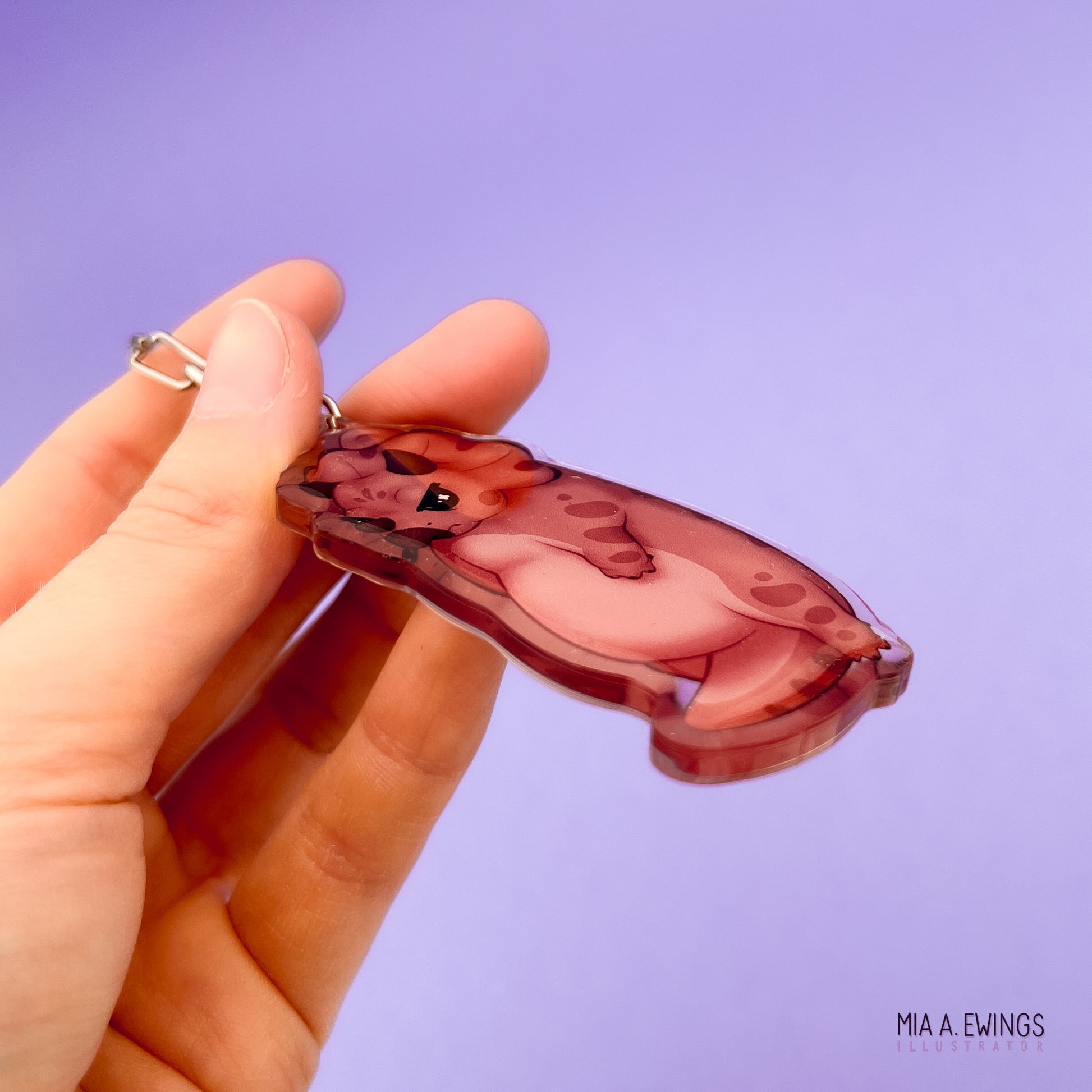 Hanging Triceratops Acrylic Keychain