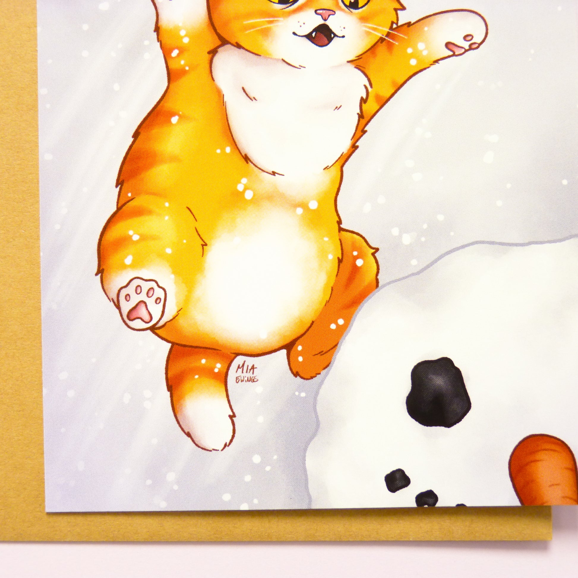 Kitten vs Snowman Postcard