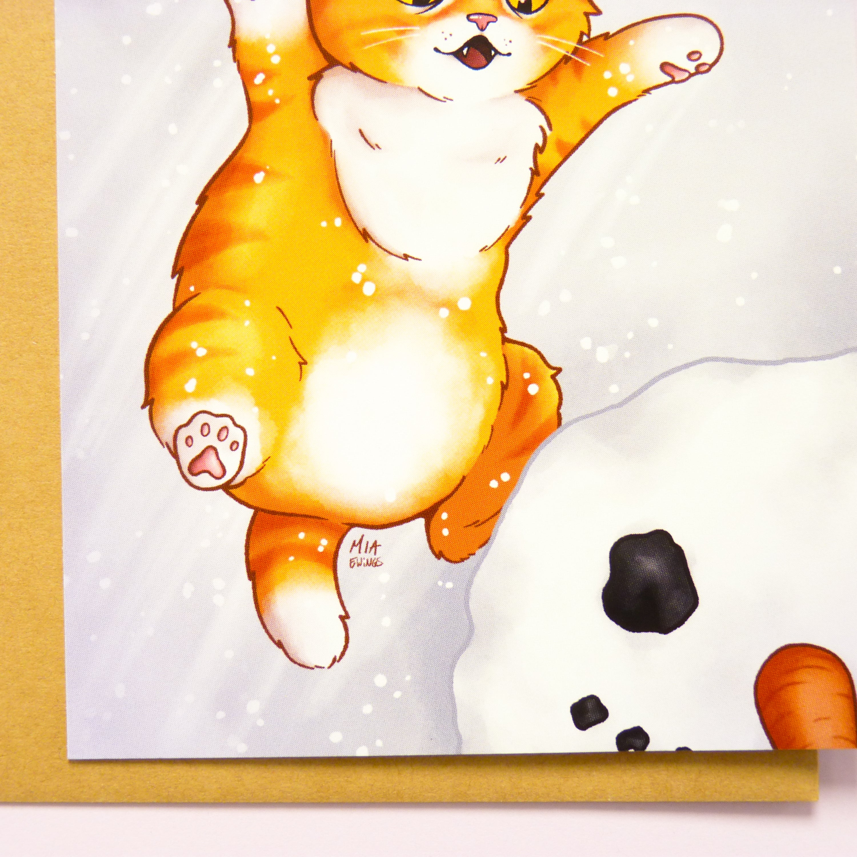 Kitten vs Snowman Postcard