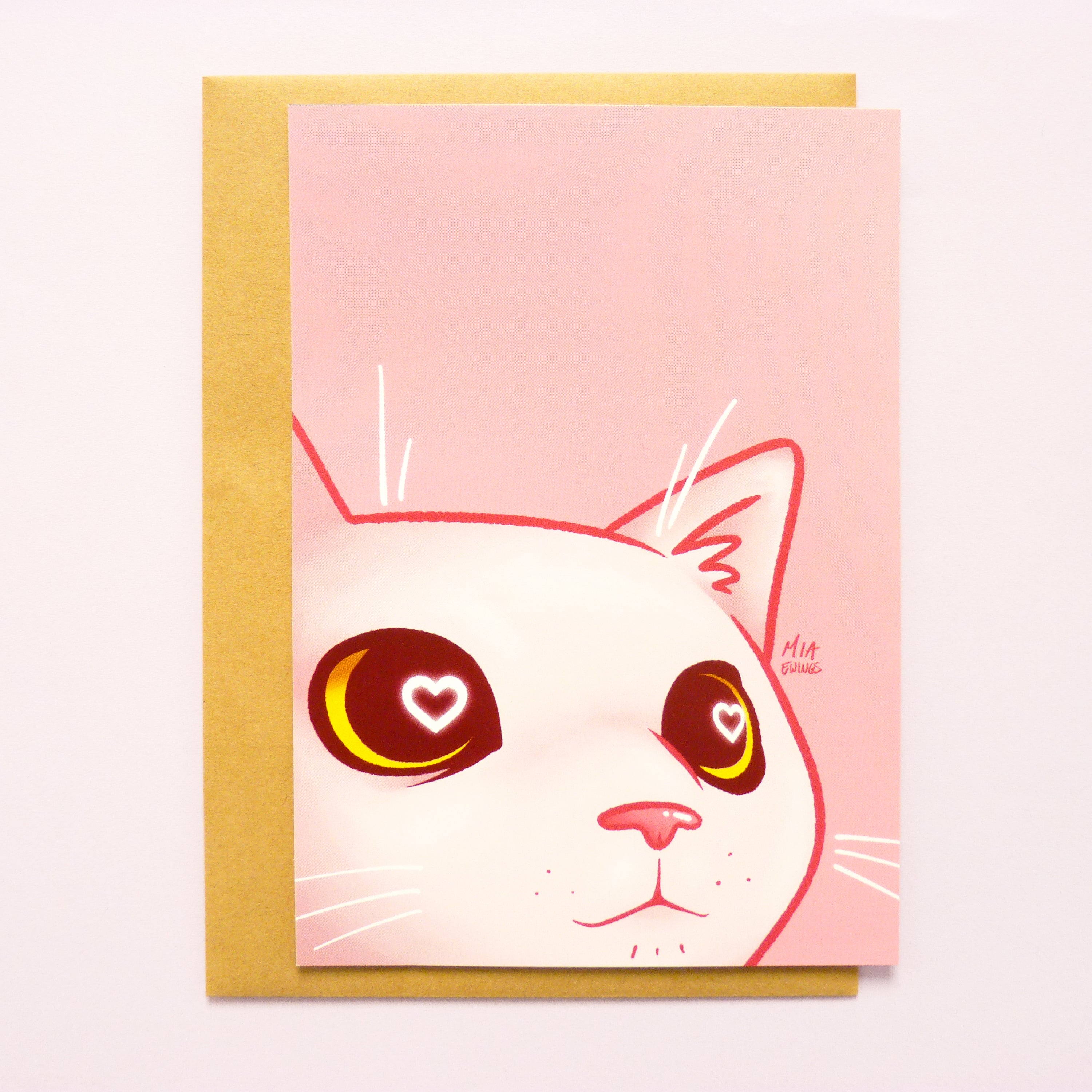 Cat in Love Postcard