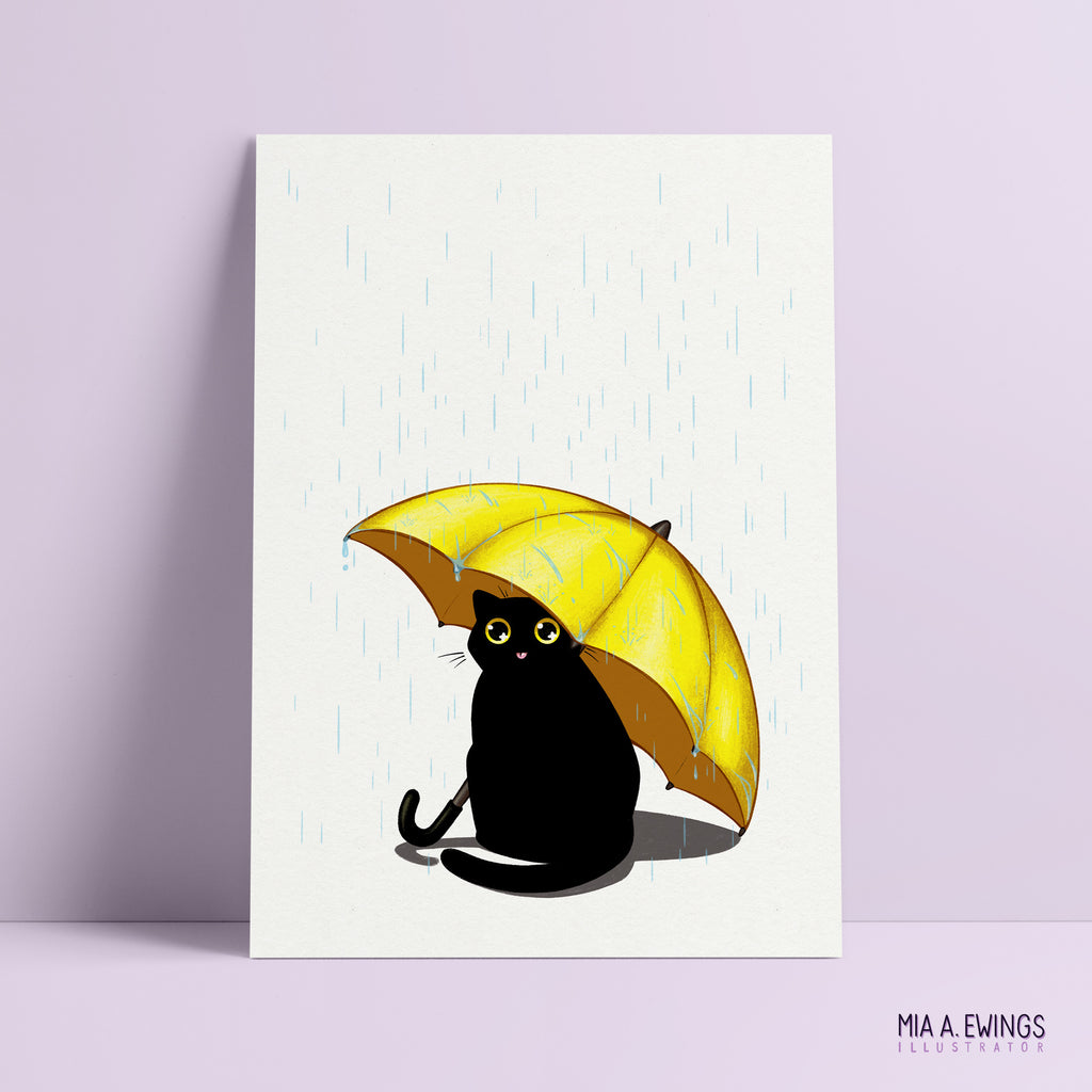 Bergen Rain Cat — Print